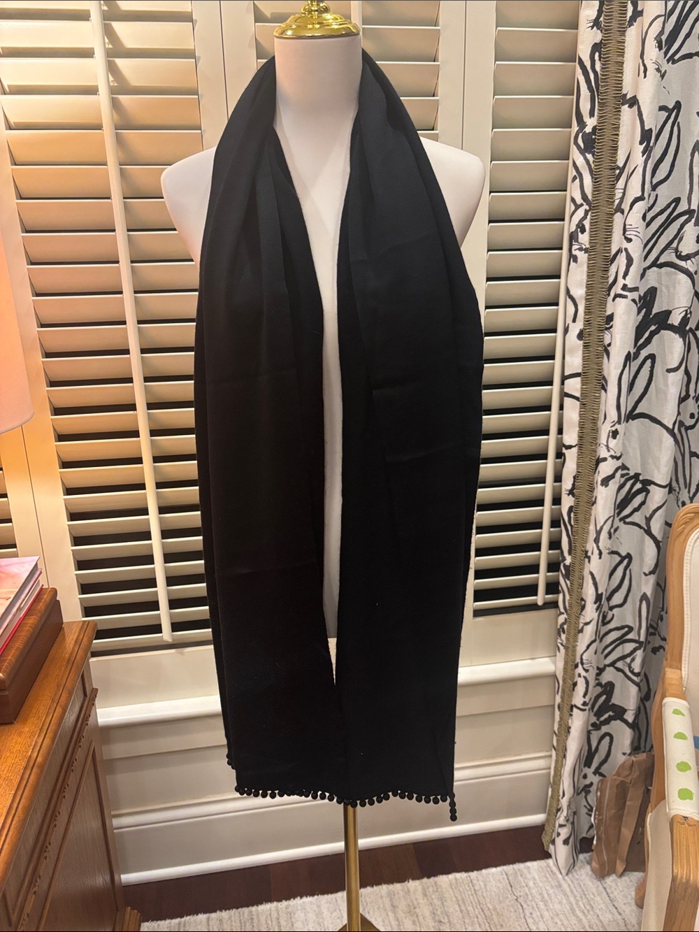 Black Women's Scarf - Classic Lightweight Wrap cashmere/silk
